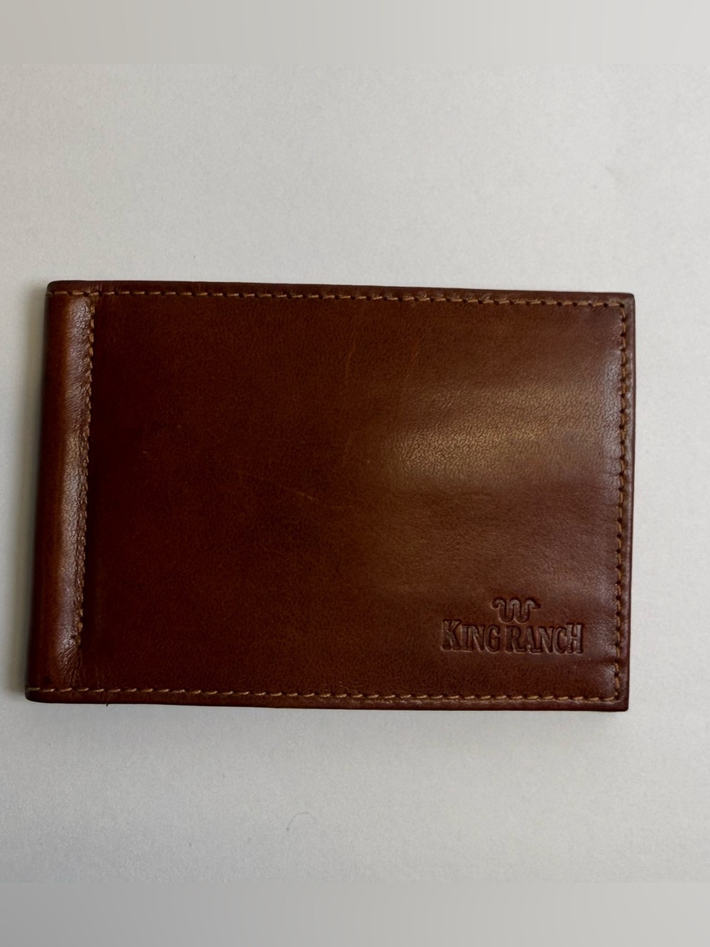 King Ranch Men's Leather Wallet Brown Travel Organizer Made In USA Men Small